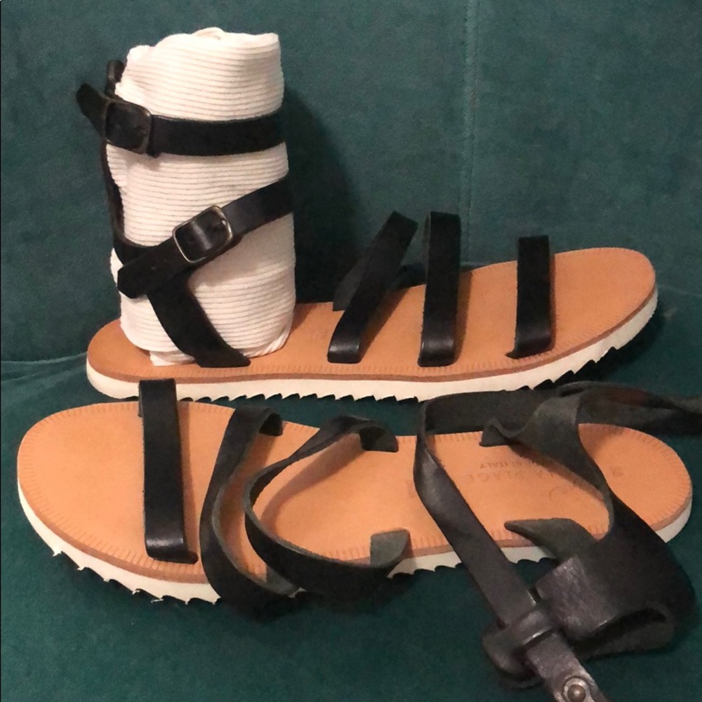 Joie Gladiator Sandals in Black Leather